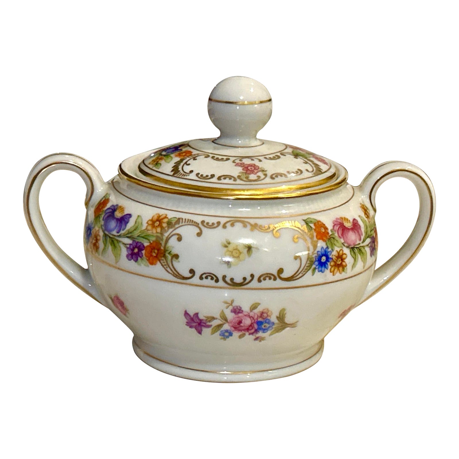 Dresden Schumann Bavaria Covered Sugar Bowl | Chairish