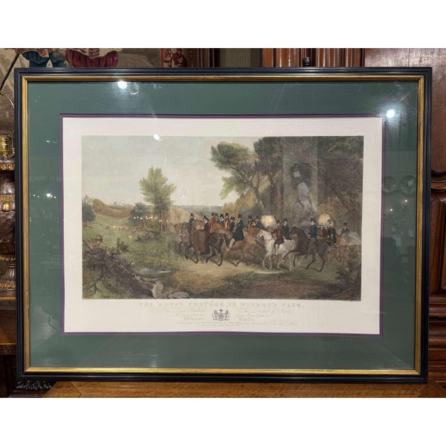 Late 19th Century 19th Century English Framed Colored Print "The Royal Cottage in Windsor Park" For Sale - Image 5 of 10