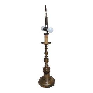 Antique Candlestick Lamp For Sale