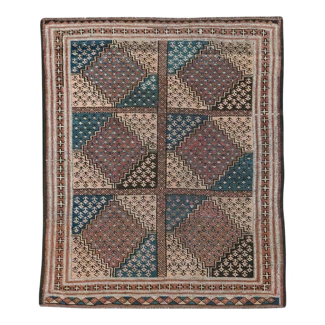 Galerie Shabab Collection Early 20th Century Central Asian Turkoman Throw Rug For Sale