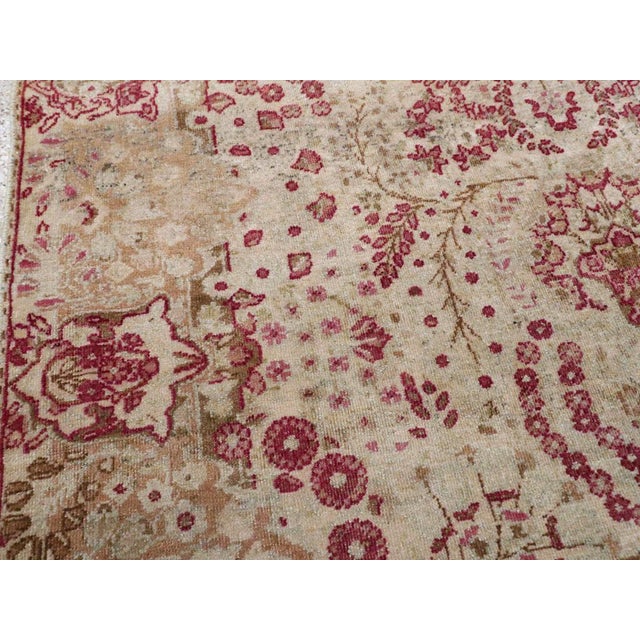 Rustic Galerie Shabab Collection Early 20th Century Persian Lavar Kerman Throw Rug For Sale - Image 3 of 6