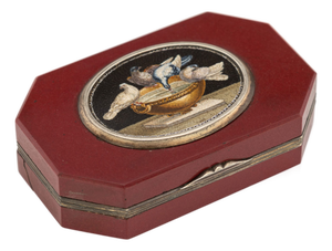 Antique Italian Silver and Silver Gilt Mounted Micro Mosaic Box, 1890