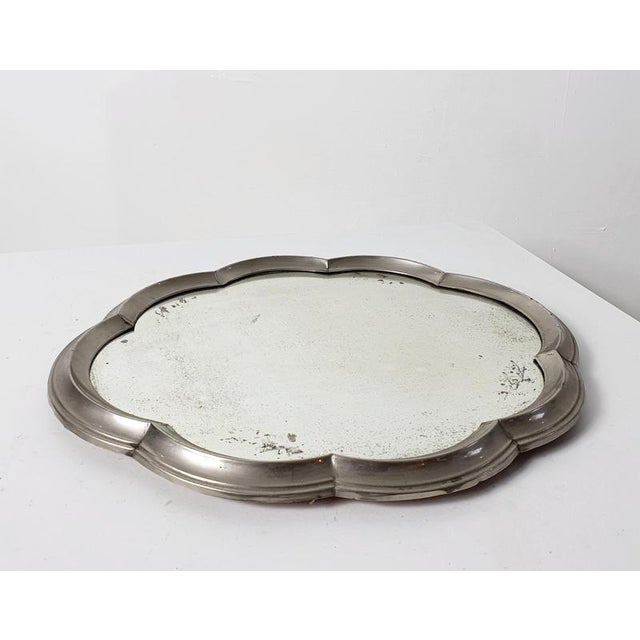 Art Deco Baroque Italian Table Mirror in Pewter, 1930s For Sale - Image 3 of 8