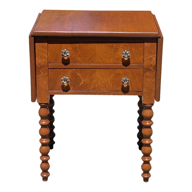 19th Century Antique Virginia Walnut Federal 2 Drawer Worktable For Sale