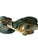 A vintage, handmade ceramic fish sculpture. Features a trio of hand molded fish glazed in a deep blue-green shade, linked...