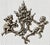 Antique French Style Three Panel Silver Cherubs Decor Metal Fireplace Screen For Sale - Image 4 of 7