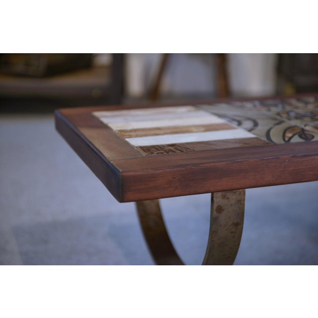 Vintage Coffee Table in Ceramic and Fir, 1960s For Sale - Image 4 of 12