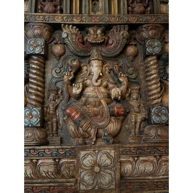 2000 - 2009 Grand 6ft Custom Architectural Hand-Carved Hardwood Temple Panels - Pair For Sale - Image 5 of 18