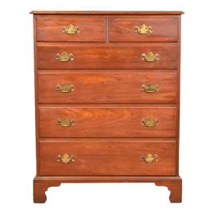Henkel Harris American Colonial Solid Cherry Wood Highboy Dresser