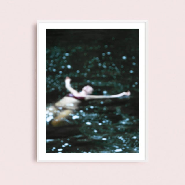 Dark Green Female Figurative Art Print, Impressionist Woman Swimming Photography Print, Large 30 X 40" Wall Art, "Nightswimming" For Sale - Image 8 of 8