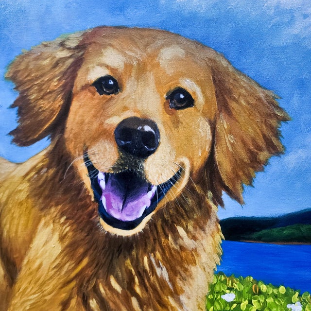 Joy Runs Free, Acrylic, Unique, Contemporary, Realistic Dog Painting byMadoti Oluwadamilare (2026), Acrylic on Canvas For Sale - Image 6 of 6