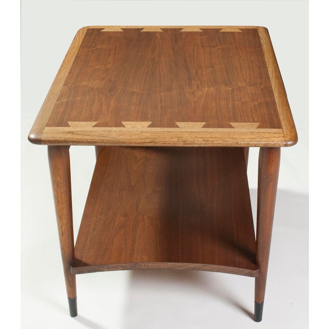 Mid-Century Modern 1950s Single Lane Acclaim Walnut Side Table by Andre Bus For Sale - Image 3 of 18