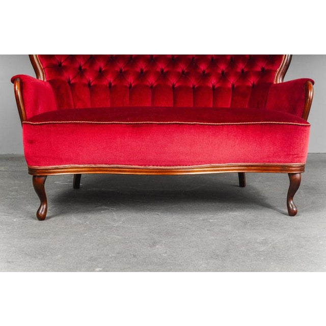 Vintage Baroque-Style Velvet Sofa For Sale - Image 14 of 18
