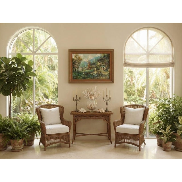 Antique Painting: Mountain Landscape With Rustic Country Houses For Sale - Image 9 of 12