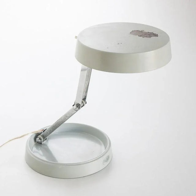 Spanish Blue-Grey Model Short Table Lamp Attributed to Enrique Aparicio from G.E.I., 1960s For Sale - Image 4 of 8