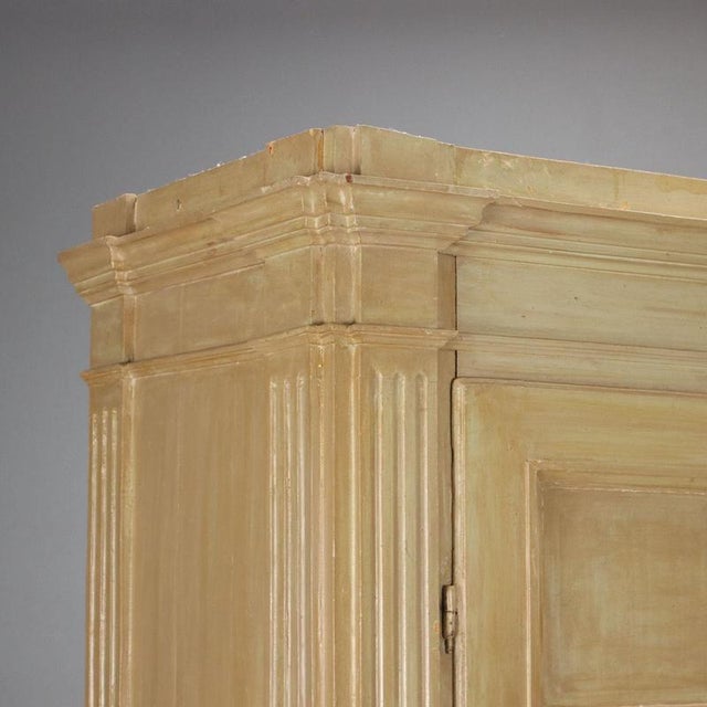 Antique Baroque Green Lacquered Poplar Wardrobe, 1700s For Sale - Image 6 of 11