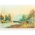A rare vintage full-color print of Impressionist painting "The Seine at Bougival" by Alfred Sisley from a First Edition...