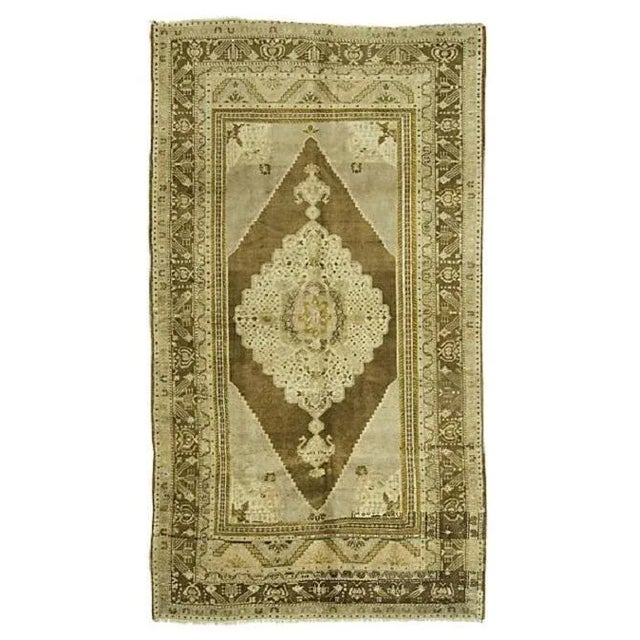 1950s Vintage Turkish Oushak Rug, 5' X 9'1 For Sale - Image 5 of 5