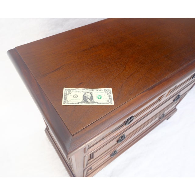 Pair of Solid Mahogany Raised Panel Heavy Built 4 Drawer Bachelor Chests Dresser For Sale - Image 9 of 18