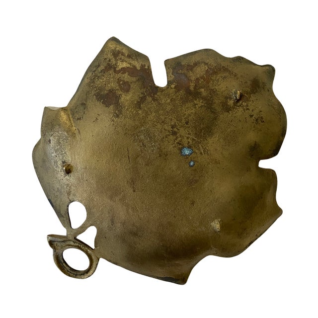 Mid-Century Modern Vintage Solid Brass Maple Leaf Catchall Dish For Sale - Image 3 of 3