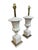 These Antique Wedgwood Faux Marble Base Brass Neoclassical Table Lamps are a set of 2 elegant and stylish additions to any...