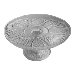 Vintage Pressed Glass Cake Stand With Pineapple Design