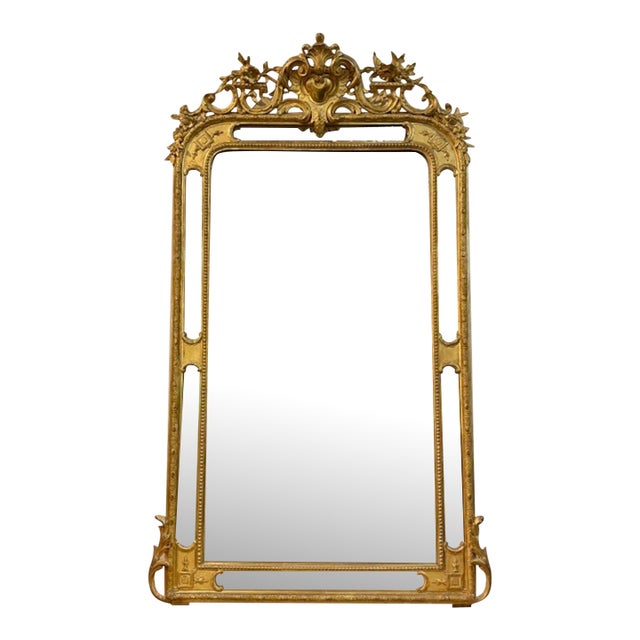 French Louis XVI Etched Mirror For Sale