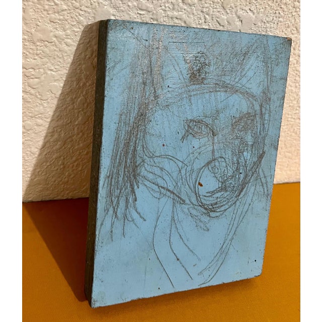 Abstract Edward Avedisian, Mod Abstract Expressionist Modernist Oil Painting Dog Drawing Edward Avedisian For Sale - Image 3 of 6