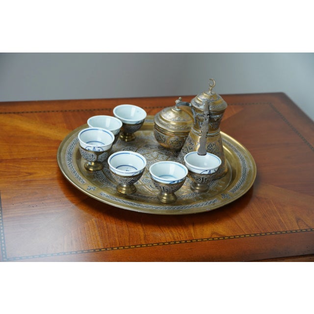 1930s Antique Turkish Coffee Set- 9 Pieces For Sale - Image 5 of 7