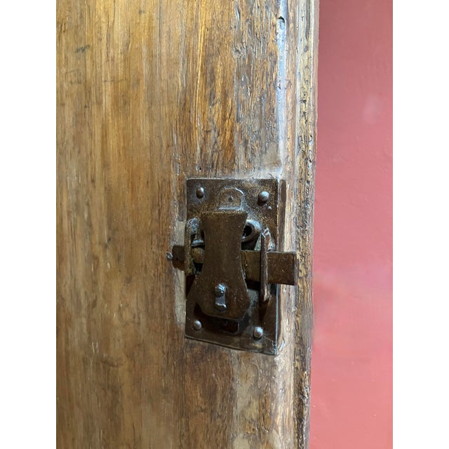 Antique Rustic Tuscan Window in Chestnut with Original Wrought Iron Hardware, 1800s For Sale - Image 10 of 18