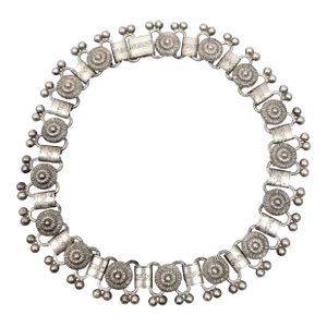 Vintage Signed Monet Silvertone Link Collar Necklace
