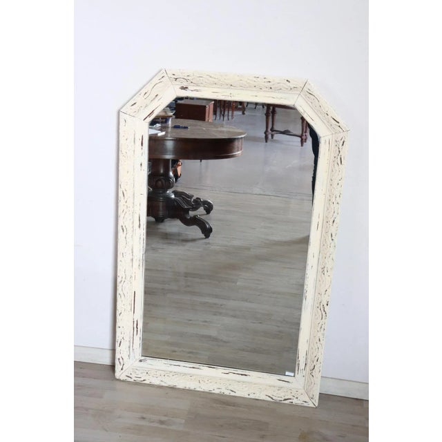 Vintage Lacquered Wood Wall Mirror For Sale - Image 9 of 10