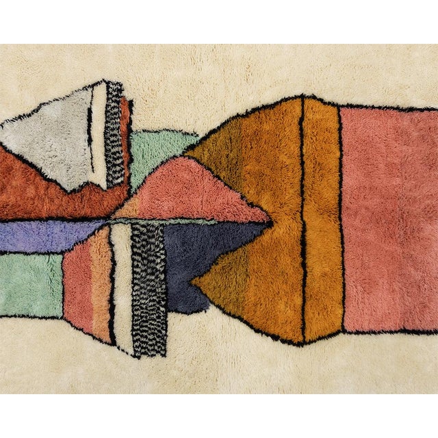 Contemporary Hand-Knotted Wool Rug by Azele Studio For Sale - Image 3 of 12