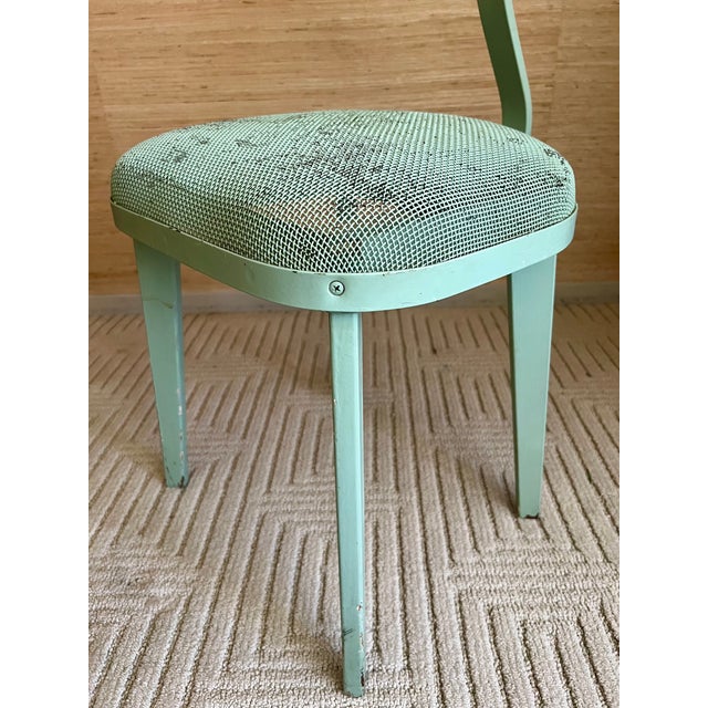 Turquoise 1950s Industrial Metal Mesh Side Chair in the Manner of Jean Prouvé For Sale - Image 8 of 11