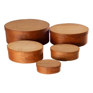 Late 20th Century Nest of 5 Shaker Pantry Boxes For Sale