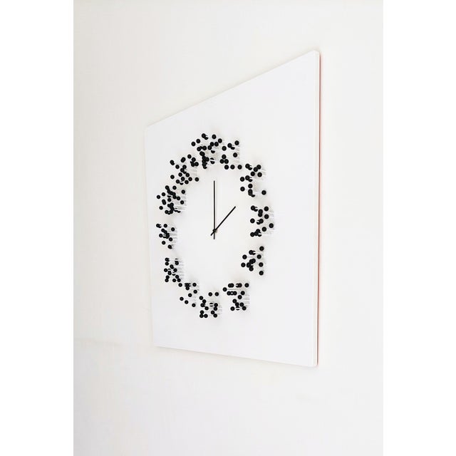 "Mocap" (White-Black) Illusionistic Wall Clock / Wall-Sculpture For Sale - Image 10 of 12