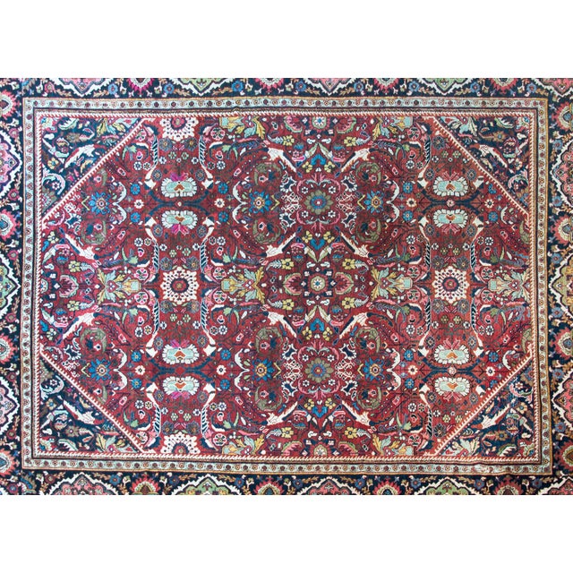 Red Early 20th Century Persian Mahal Rug For Sale - Image 8 of 16