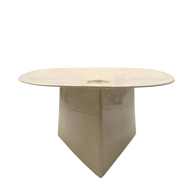 White Craquele Ceramic Vide Poche from Leduc, France, 1970s For Sale - Image 13 of 18