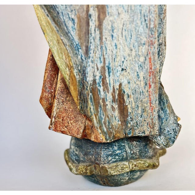 Madonna, Mary Mother of God South Germany, circa 1760 Linden wood, painted Dimensions: 69 x 32 x 21 cm Painting damaged in...