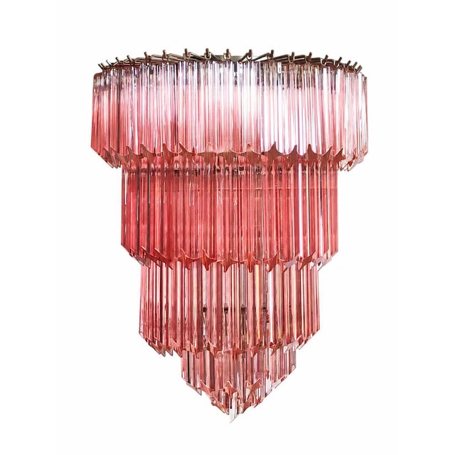 Pink Murano Glass Chandelier, 1980s For Sale - Image 9 of 18
