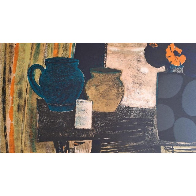 Modern René Genis, Still Life with Blue Jug, Original Lithograph For Sale - Image 3 of 7