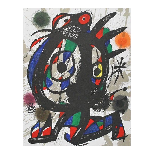 Joan Miro Original Lithograph V3-1 Mourlot 1977 For Sale