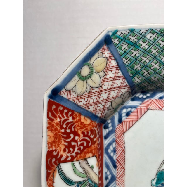 Japanese Late 19th C. Meiji Era Japanese Imari Hand Painted Octagonal Porcelain Plate 12" For Sale - Image 3 of 11