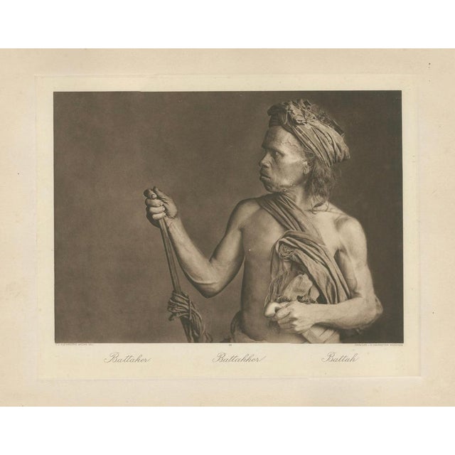 Batak warrior portrait, sumatra, c j kleingrothe, dutch east indies c1910 this compelling antique photogravure features a...