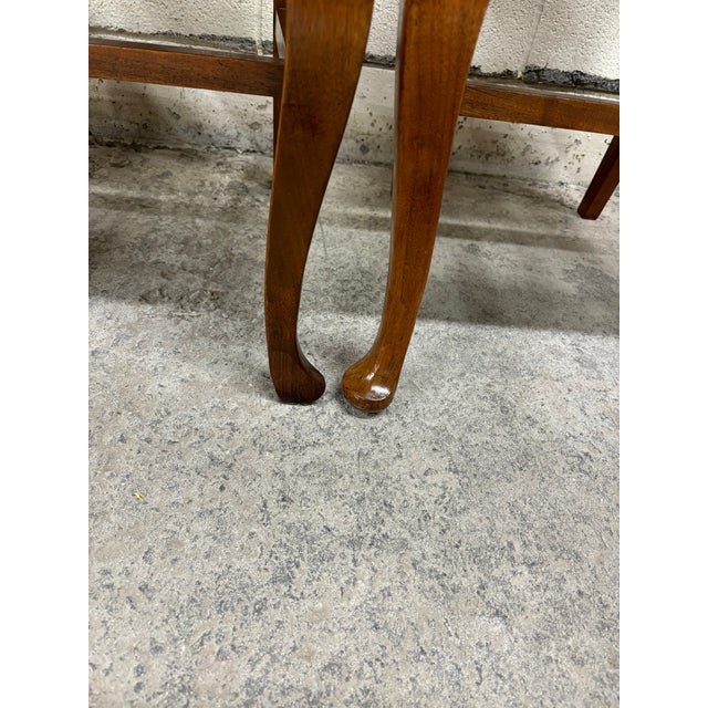 Wood Vintage Queen Anne Style Dining Chairs - Set of 4 Side Chairs Only For Sale - Image 7 of 10