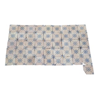 Antique 18th Century Set of 46 Portuguese Tiles Rare Floral Baroque Pattern For Sale