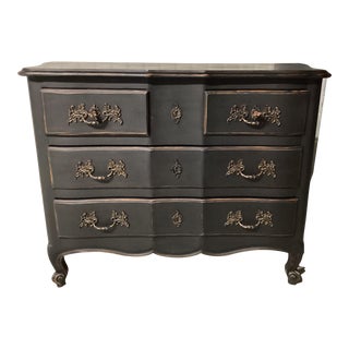 French Black Painted Chest of Drawers For Sale