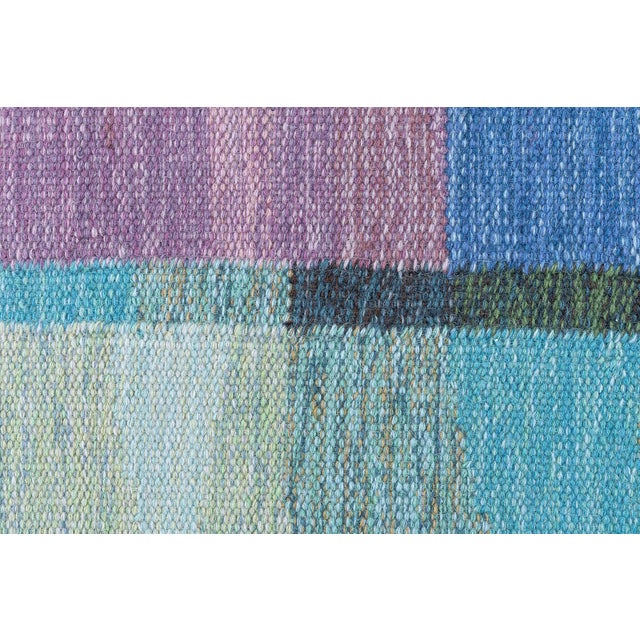 Doris Leslie Blau Vintage Scandinavian Abstract Lavender Flatweave Wool Rug For Sale In New York - Image 6 of 6