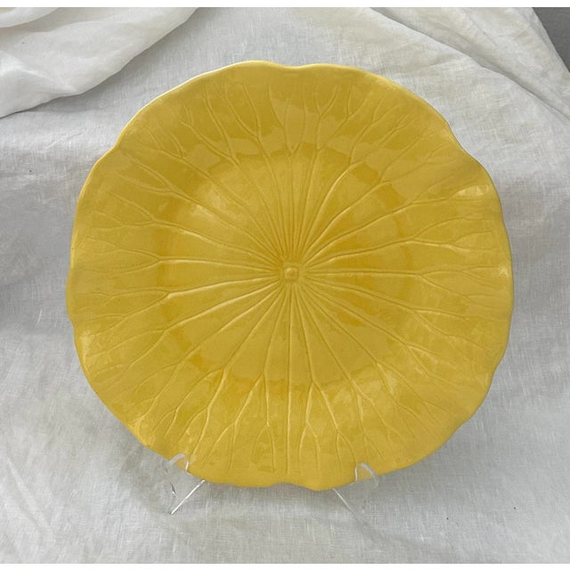 Farmhouse Metlox Lotus Bright Yellow Chop Plate For Sale - Image 3 of 4