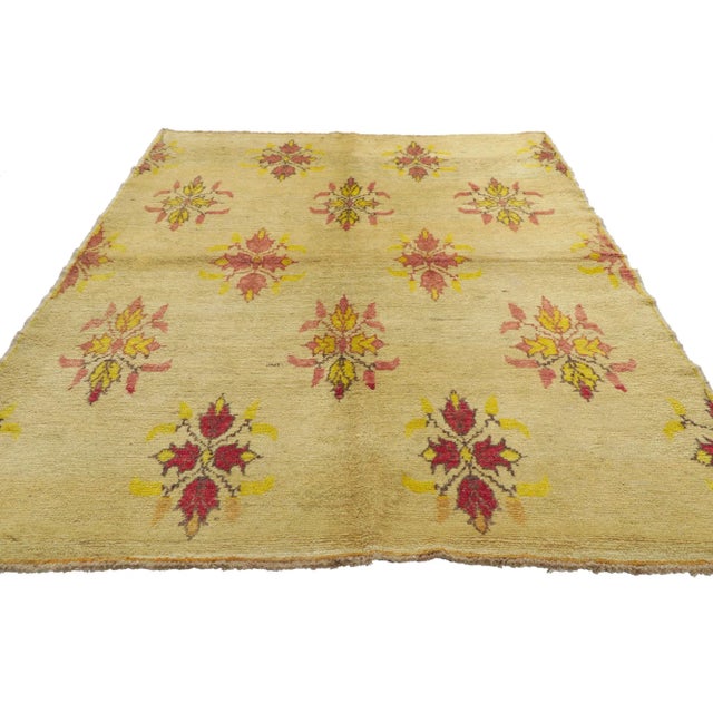 Rustic Vintage Turkish Oushak Rug - 04'06 X 07'01 For Sale - Image 3 of 9